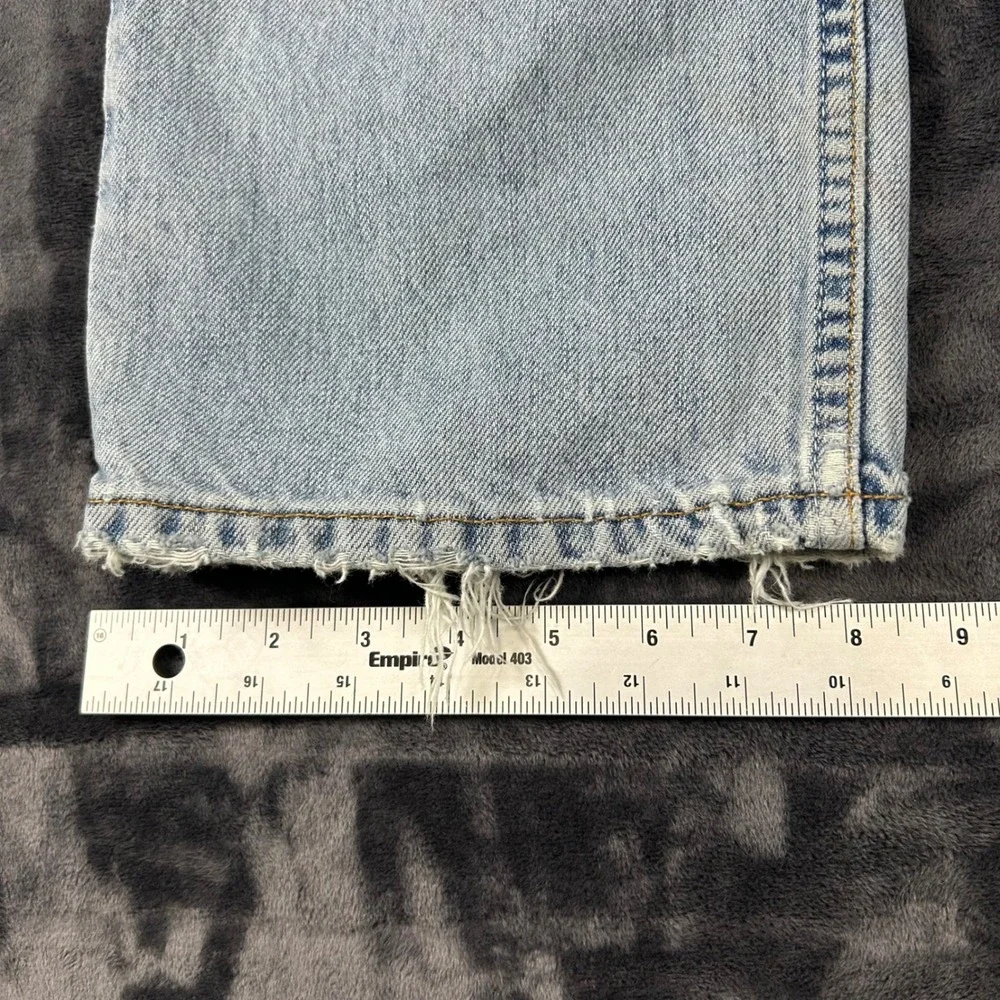 Levi's 505 Regular Fit Jeans Mens W34 L32 Light Wash Denim Straight Leg
